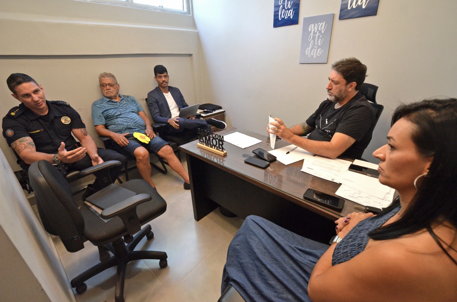 Vereador discute sobre segurança pública da cidade com GCM