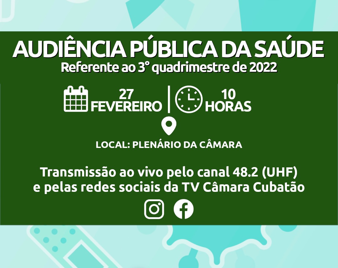 Câmara promove Audiência Pública da Saúde na próxima segunda (27)