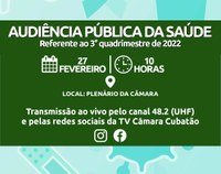 Câmara promove Audiência Pública da Saúde na próxima segunda (27)