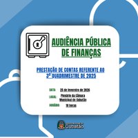 Câmara promove Audiência Pública de Finanças referente ao 3º quadrimestre de 2025