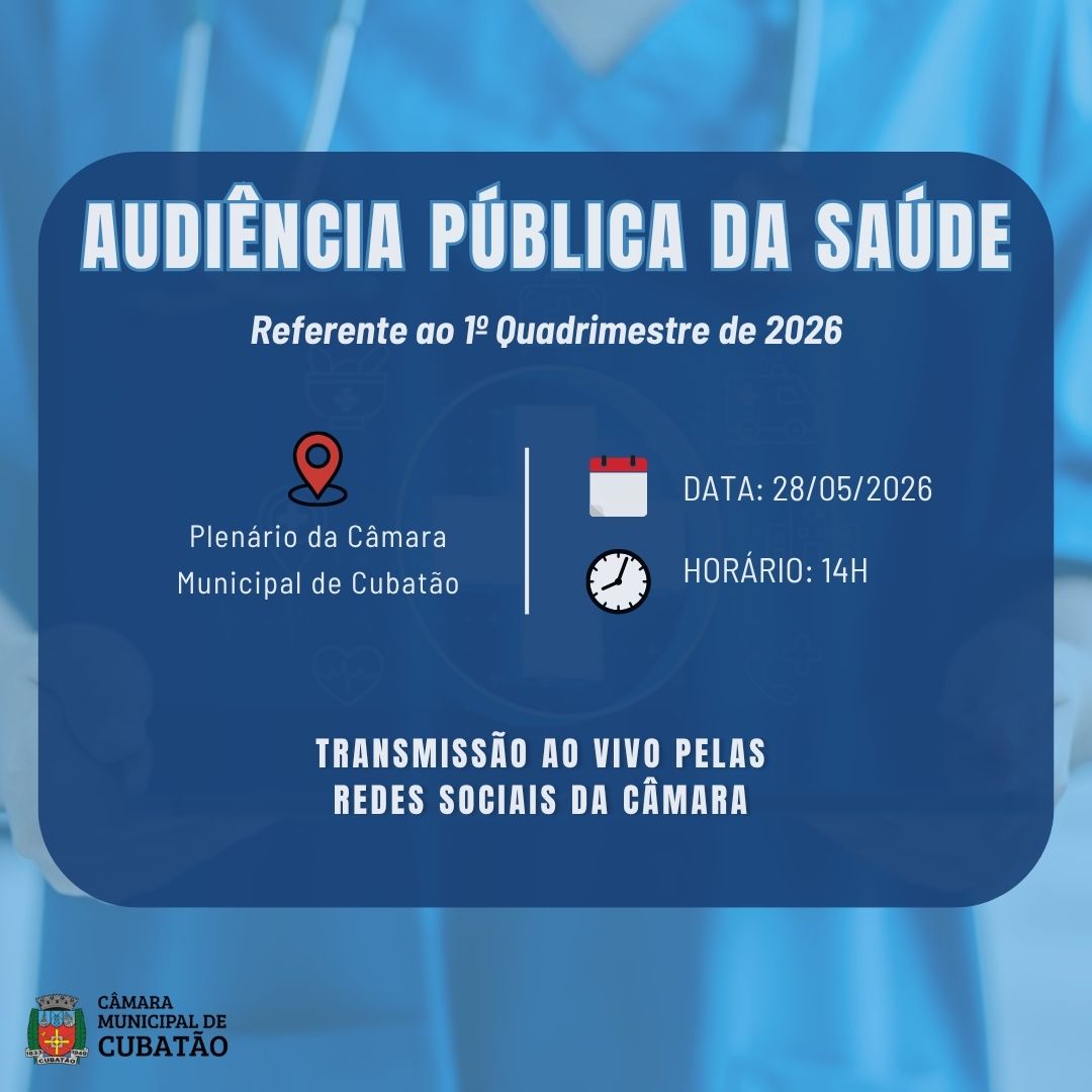 Câmara promove Audiência Pública da Saúde na próxima quinta (28)