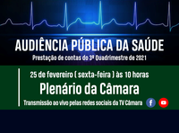 Câmara promove Audiência Pública de Saúde na próxima sexta (25)