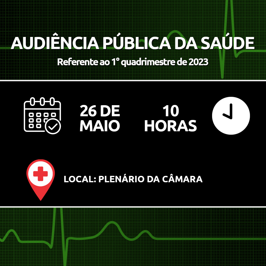 Câmara realiza Audiência Pública de Saúde na próxima sexta (26)