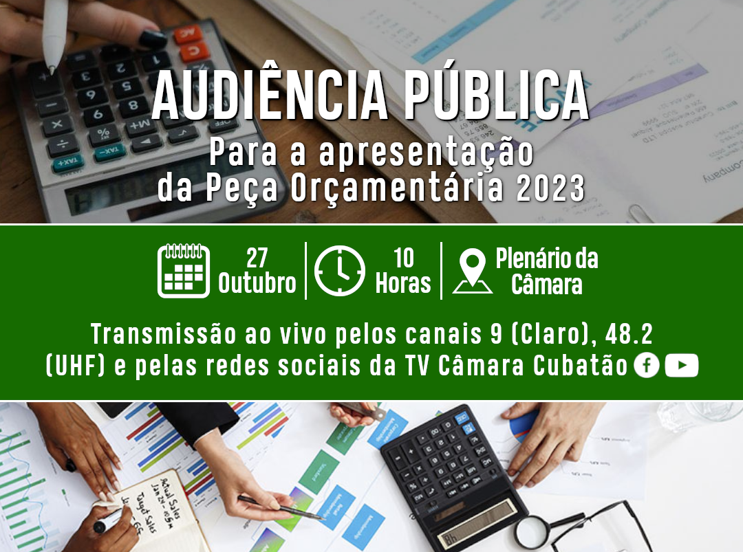 Câmara promove audiência pública para apresentação da peça orçamentária de 2023