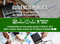 Câmara promove audiência pública para apresentação da peça orçamentária de 2023
