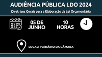 Câmara promove audiência pública sobre a LDO 2024