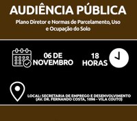 Câmara promove audiência pública sobre Plano Diretor na segunda (6)