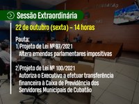 Câmara promove sessão extraordinária nesta sexta (22) 