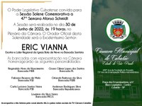 Câmara promove Sessão Solene Comemorativa à Semana Afonso Schmidt
