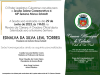 Câmara promove Sessão Solene em homenagem à 48° Semana Afonso Schmidt