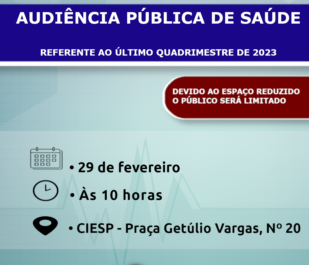 Câmara realiza Audiência Pública da Saúde nesta quinta (29)