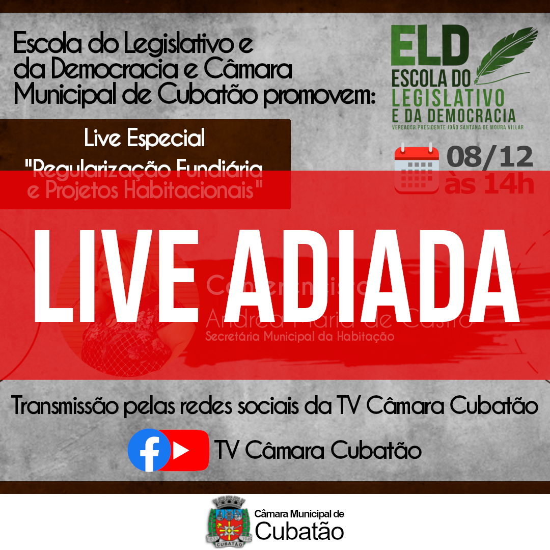 Escola do Legislativo e da Democracia promove live sobre habitação e regularização fundiária