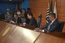 ​Mesa Diretora: Ricardo Queixão (vice); Marcinho (primeiro-secretário); Rodrigo Alemão (presidente) e Sérgio Calçados (segundo secretário)