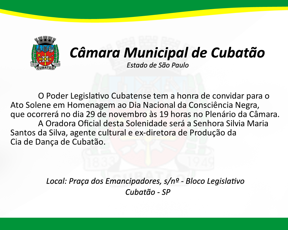 Ato Solene em homenagem ao Dia Nacional da Consciência Negra