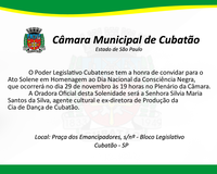 Ato Solene em homenagem ao Dia Nacional da Consciência Negra