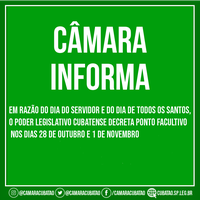 Câmara decreta ponto facultativo na próxima segunda e sexta-feira 