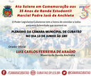 Câmara promove Ato Solene Dedicado aos 35 Anos da Banda Padre José de Anchieta