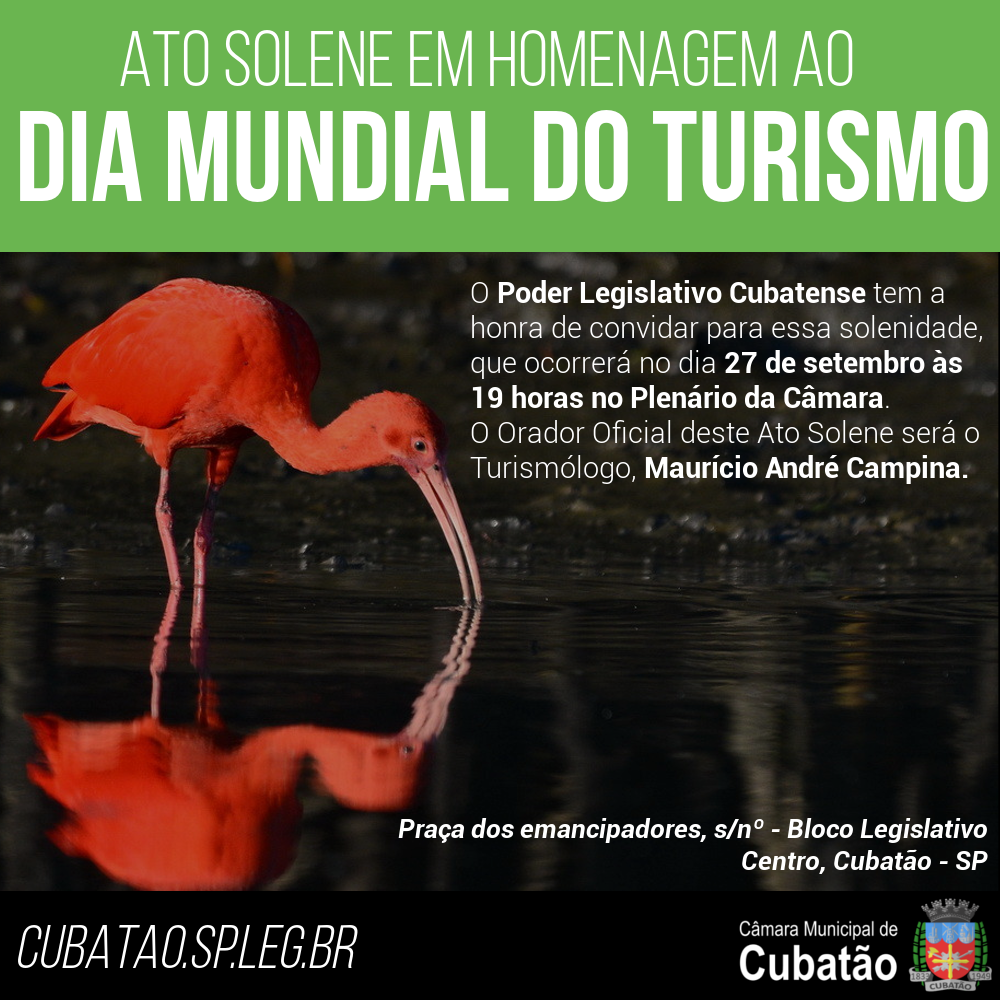 Câmara promove Ato Solene em Homenagem ao Dia Mundial do Turismo
