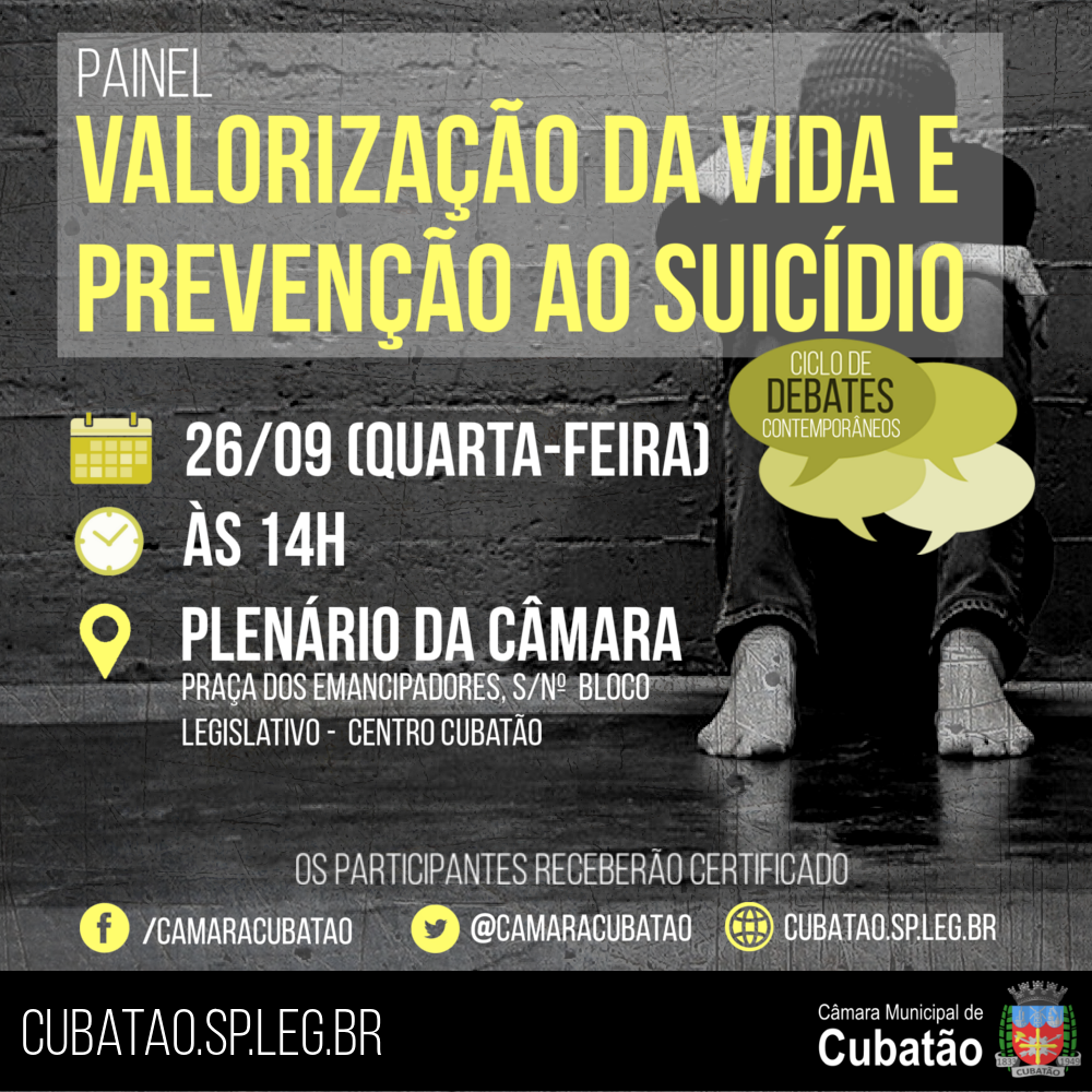 Câmara promove debate sobre valorização da vida e prevenção ao suicídio