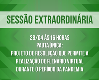 Câmara promove sessão extraordinária para votar plenário virtual 
