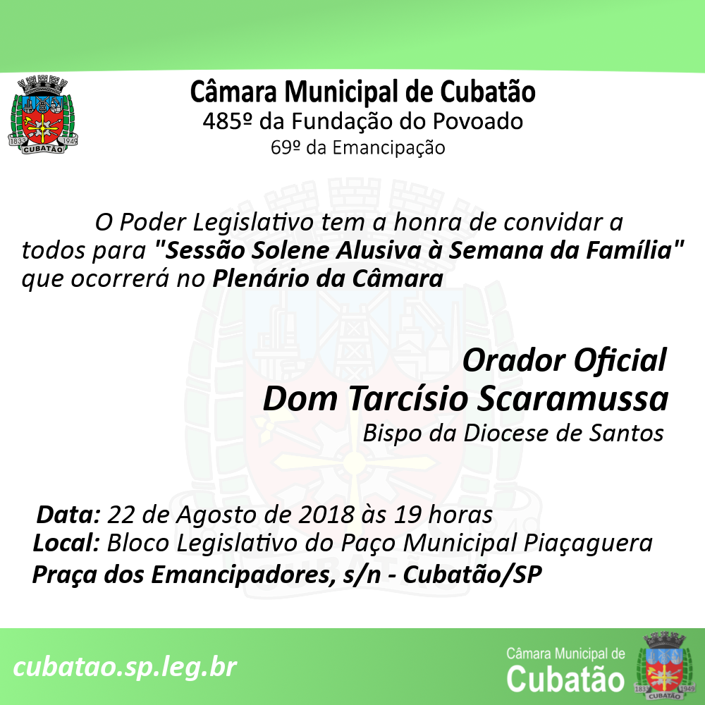 Câmara promove solenidade em comemoração à Semana da Família