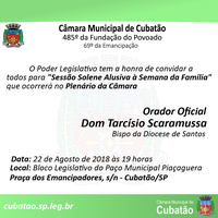 Câmara promove solenidade em comemoração à Semana da Família