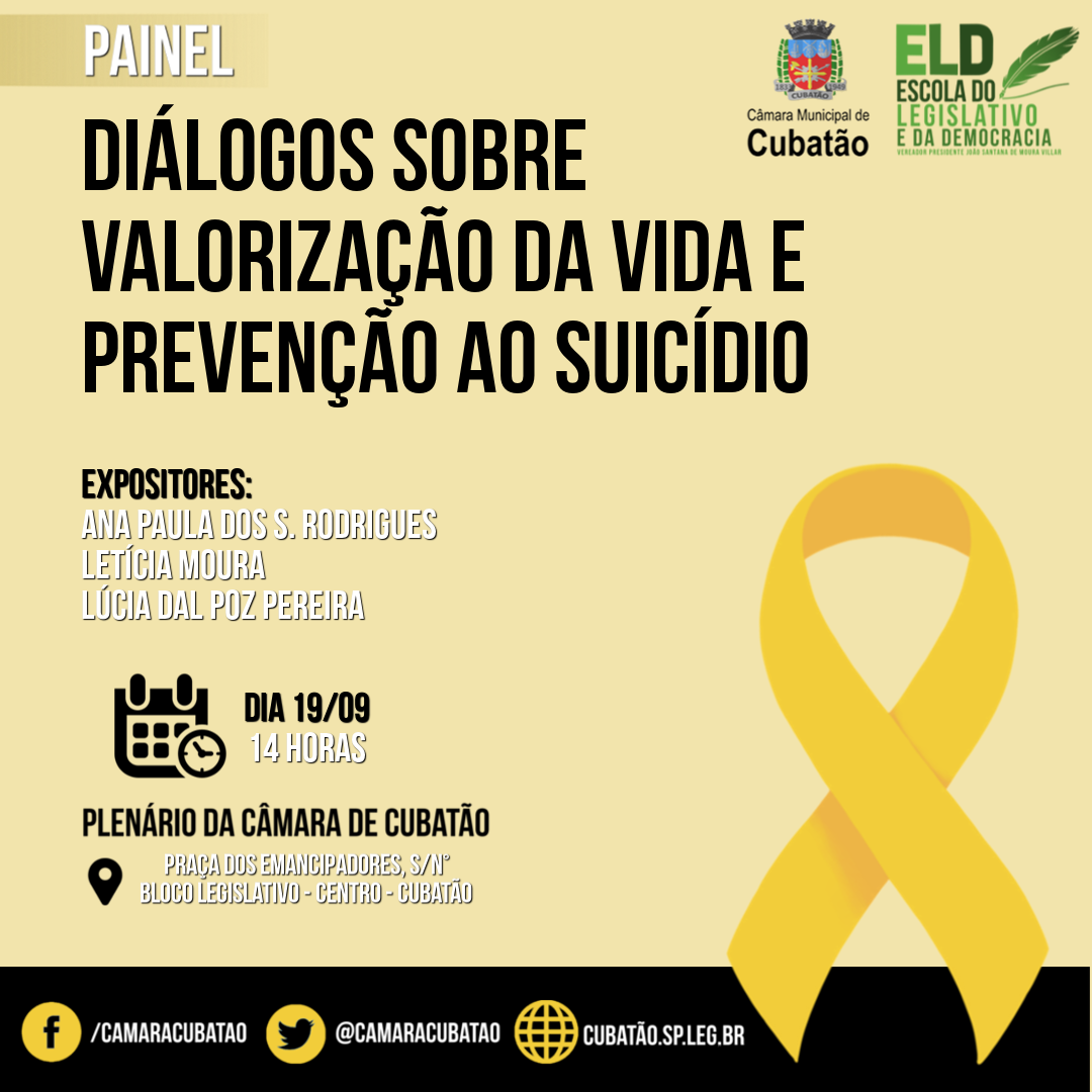 Escola do Legislativo promove painel sobre valorização da vida e prevenção ao suicídio