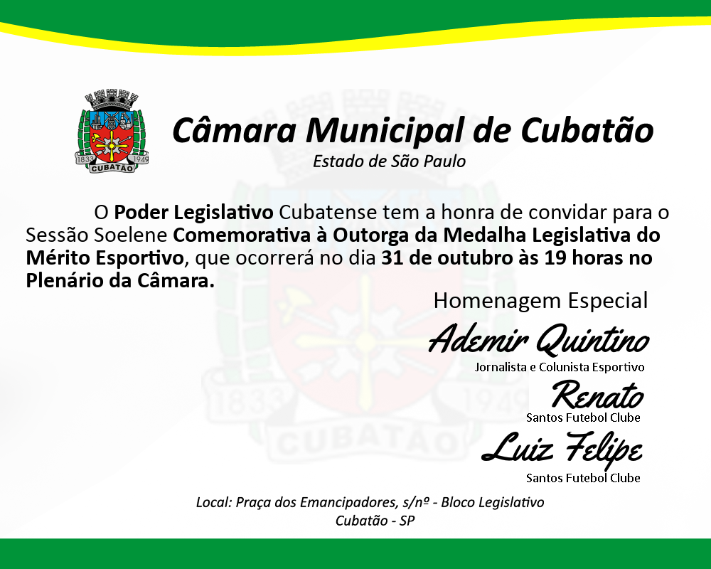 Sessão Solene Comemorativa à Outorga da Medalha Legislativa do Mérito Esportivo