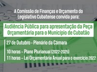 Legislativo promove audiência pública para apresentação da peça orçamentária