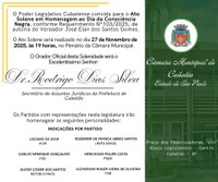 Legislativo realiza Ato Solene em Homenagem ao Dia da Consciência Negra