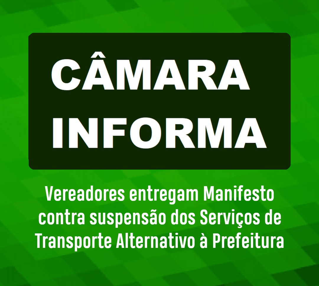 Manifesto Contra Suspensão dos Serviços de Transporte Alternativo