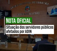 Nota Oficial: Situação do servidores públicos atingidos por ADIN