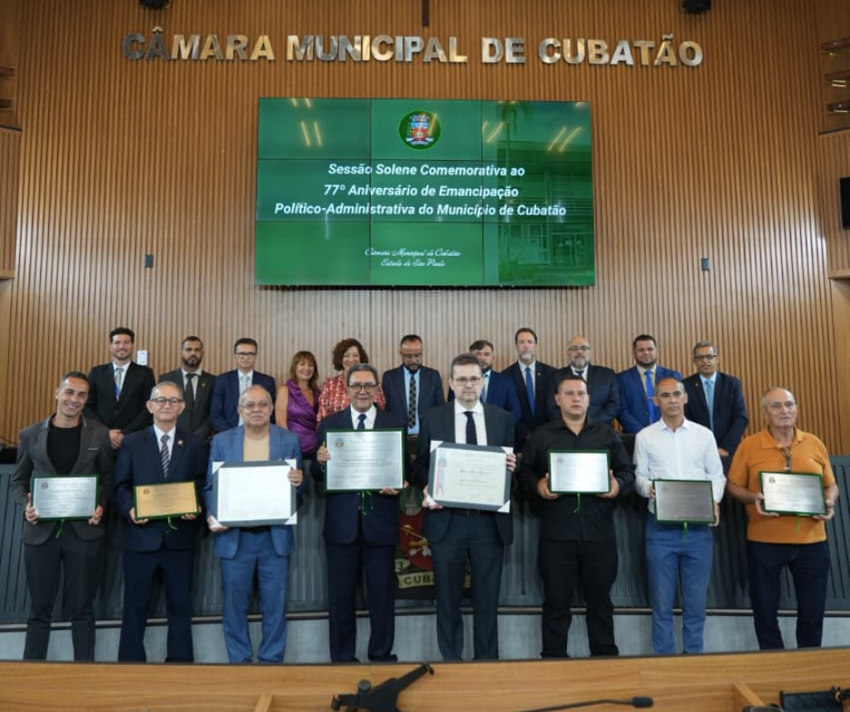 Sessão Solene celebra aniversário de Cubatão e presta homenagem a personalidades